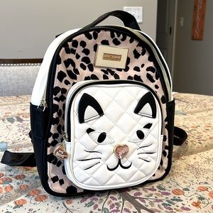 Betsey Johnson leopard cat backpack